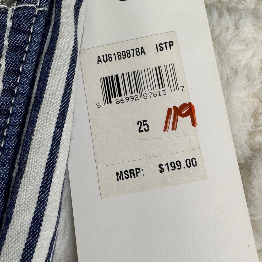 For‎ All Mankind Striped Jeans Women's Size 25 Blue White Wide Leg Pants NWT - Picture 7 of 15